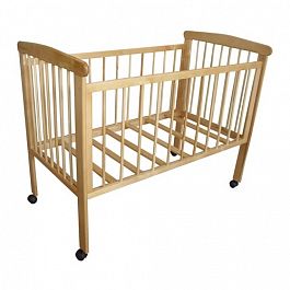 Кровать младенческая «Сева» (массив, лак) настил ДВП - Фото предпросмотра