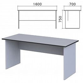 Стол письменный "Монолит", 1600х700х750 мм, цвет серый, СМ3.11 - Фото предпросмотра