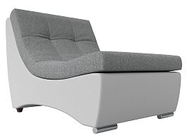 Модуль Монреаль кресло (основа рогожка серая, компаньон экокожа белая) - Фото предпросмотра