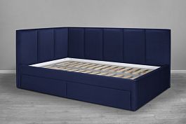 Кровать «Лайф с ящиками», 900 синяя - Фото предпросмотра