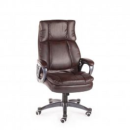 Кресло Мэдисон / (brown) серый пластик / темно-коричневая экокожа - Фото предпросмотра