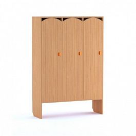 Шкафчик для одежды 3-секционный малый (бук) с нишей - Фото предпросмотра