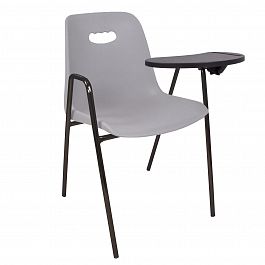 Стул Venezia (4 высокие ножки с подлокотниками + столик TLT), каркас черный, серый - Фото предпросмотра