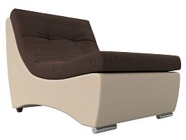 Модуль Монреаль кресло (основа рогожка коричневая, компаньон экокожа бежевая) - Фото предпросмотра