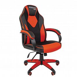 Кресло компьютерное СН GAME 17, ткань TW/экокожа, черное/красное, 7024560 - Фото предпросмотра