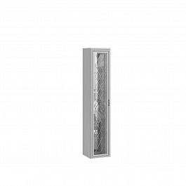 "Ливорно" Пенал-витрина ЛШ-7 (надставной) ясень анкор светлый патина серебро - Фото предпросмотра