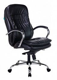 Кресло руководителя Бюрократ T-9950 черный искусственная кожа крестовина металл хром "Компьютерные кресла" ТО-002159002627 черный - Фото предпросмотра