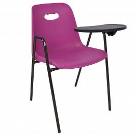 Стул Venezia (4 высокие ножки с подлокотниками + столик TLT), каркас черный, фиолетовый - Фото предпросмотра