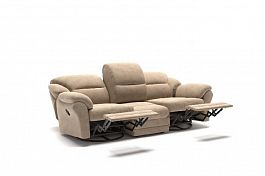 San-Remo диван 2 реклайнера велюр бежевый - Фото предпросмотра