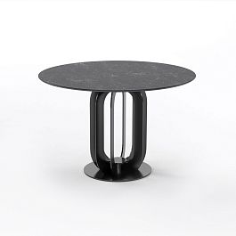 Стол круглый Capri 100, керамика черная - Фото предпросмотра