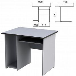 Стол компьютерный "Монолит", 900х700х750 мм, цвет серый, СМ15.11 - Фото предпросмотра