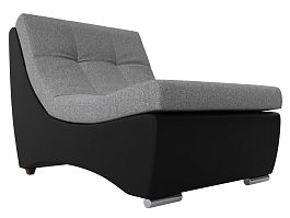 Модуль Монреаль кресло (основа рогожка серая, компаньон экокожа черная) - Фото предпросмотра
