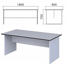 Стол для переговоров "Монолит", 1800х900х750 мм, цвет серый, СМ18.11 - Фото предпросмотра