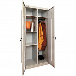 Шкаф металлический хозяйственный ШМ-У 22-800, двухсекционный, 1850х800х500 мм, 38 кг, разборный - Фото предпросмотра